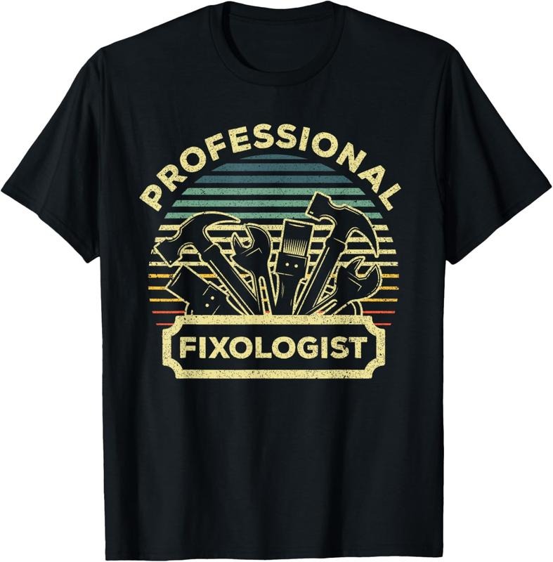 100% Cotton Funny Handyman For Men Women Dad Fixologist Carpenter Tools T-Shirt