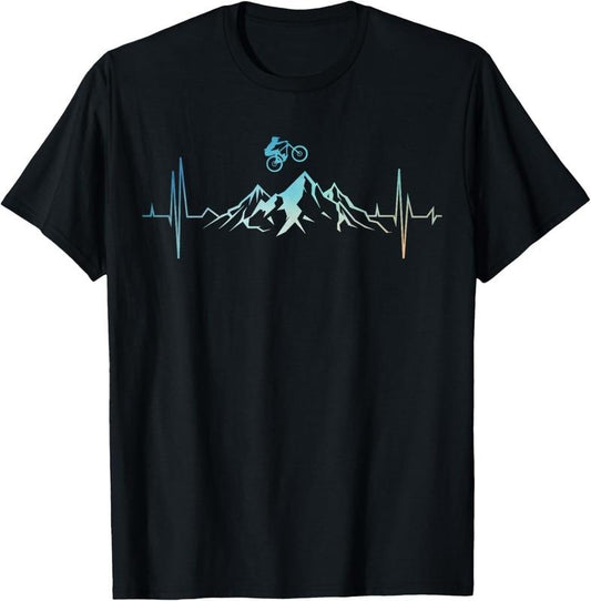100% Cotton Funny Mountain Bike Art For Men Women MTB Mountain Biker T-Shirt