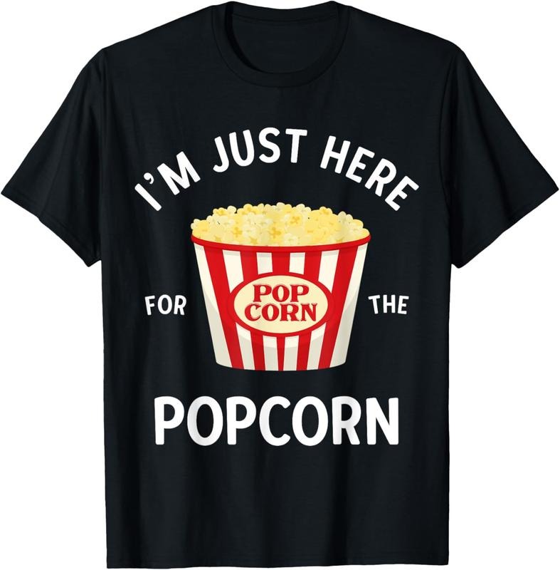 100% Cotton Funny Popcorn Lover Gifts Cinema Movie Snack Lover Men Kid T-Shirt