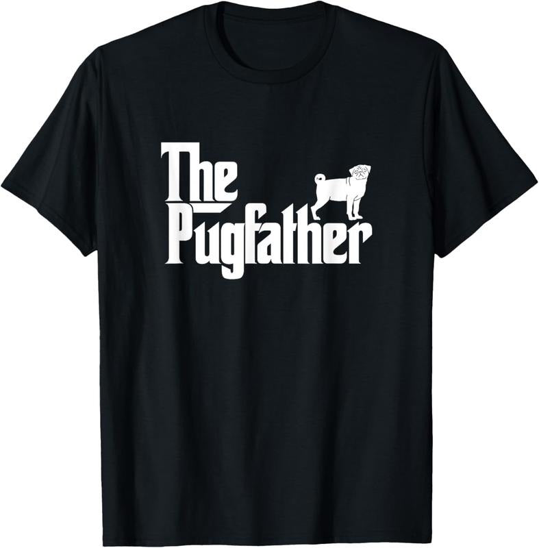 100% Cotton Funny Pug Owner Shirt The Pugfather Pug Father Gift T-Shirt T-Shirt