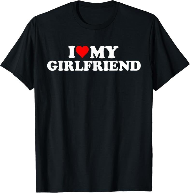100% Cotton I Love My Hot Girlfriend I Heart My Hot Girlfriend Funny T-Shirt