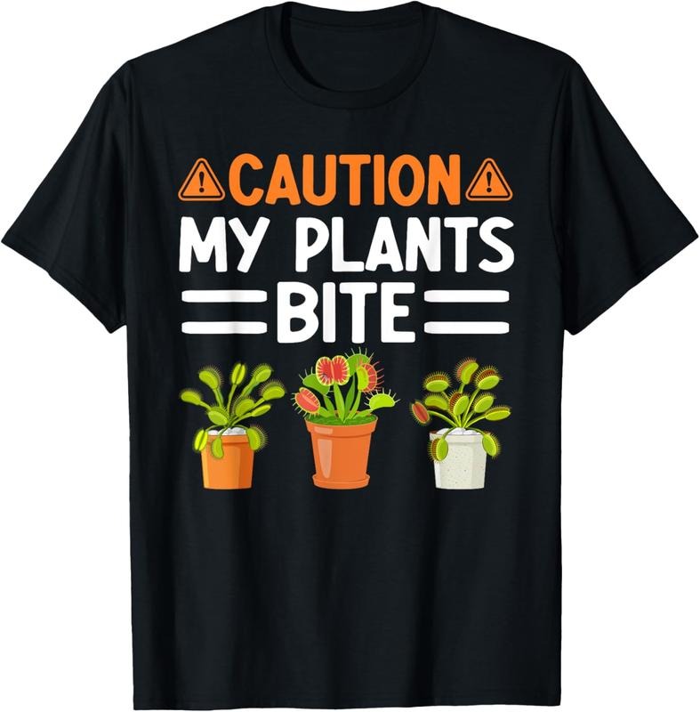 100% Cotton Monster Plant T-Shirt Funny Gardening Plants T-Shirt