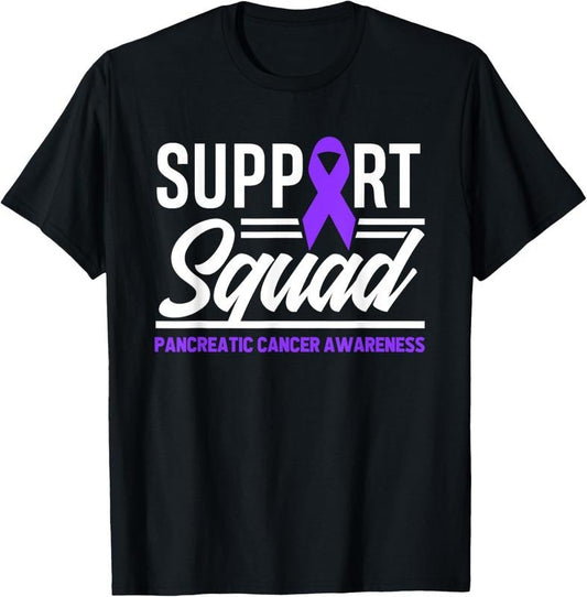 100% Cotton Pancreatic Cancer Support Squad Pancreatic Cancer Awareness T-Shirt