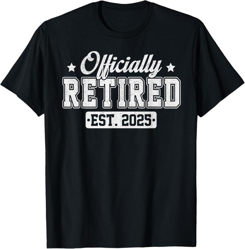 100% Cotton Vintage Officially Retired 2025 Funny Retirement 2025 Humor T-Shirt
