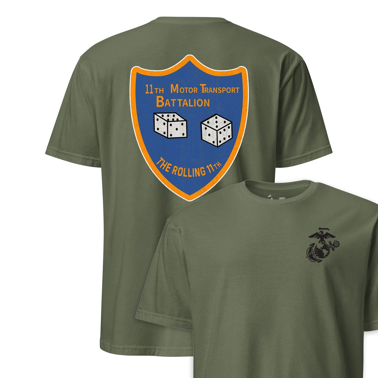 11th Motor Transport Battalion Back Print T-Shirt