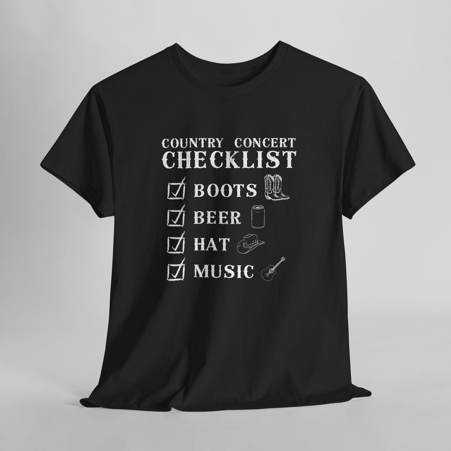 Country Concert Checklist T-Shirt