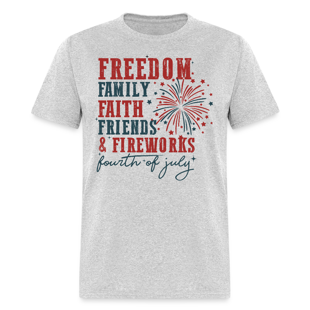 Freedom Family Faith Friends & Fireworks T Shirt