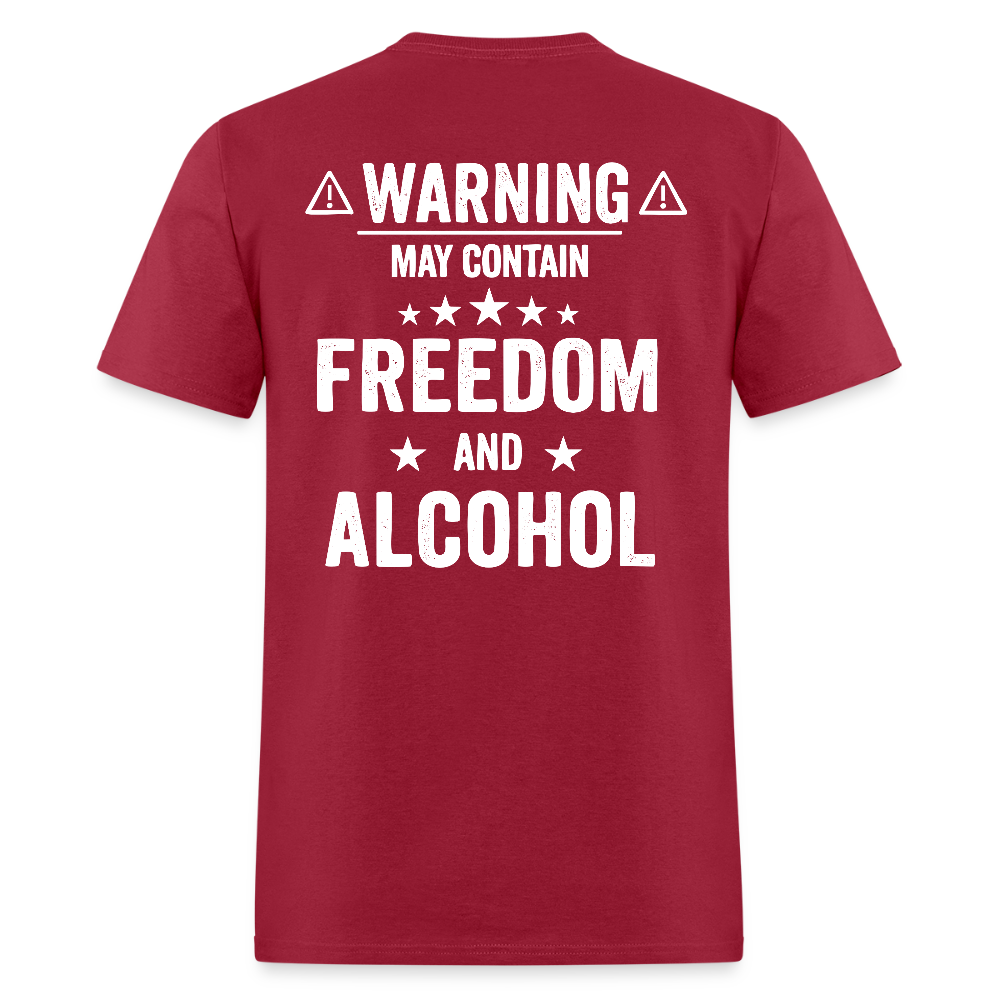 Warning May Contain Freedom And Alcohol T Shirt
