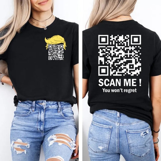 2 Sides Trump Qr Shirt, Trump Dance Ymca Qr Code T-shirt, Trump Elephant T-Shirt, Gifts, Gift For Her, Gift For Him, Classic Cotton Fit