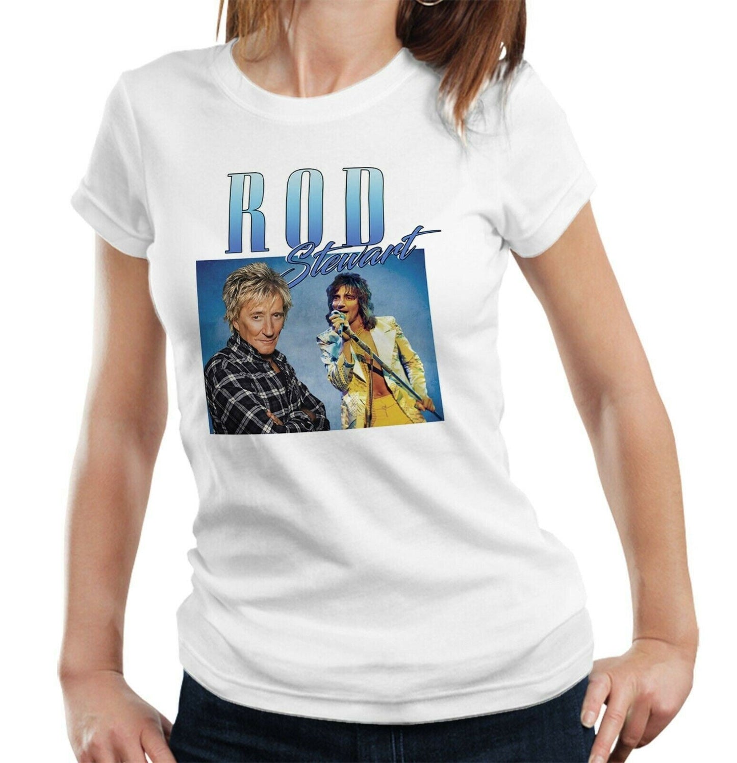 Rod Stewart Appreciation T Shirt Fitted Ladies