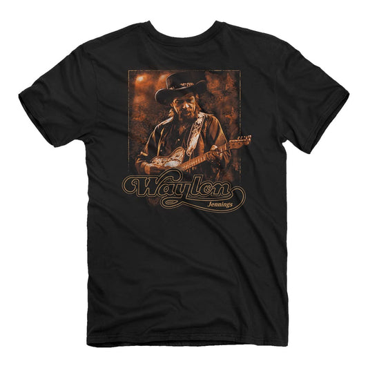 Waylon Jennings - Sepia Portrait T-Shirt