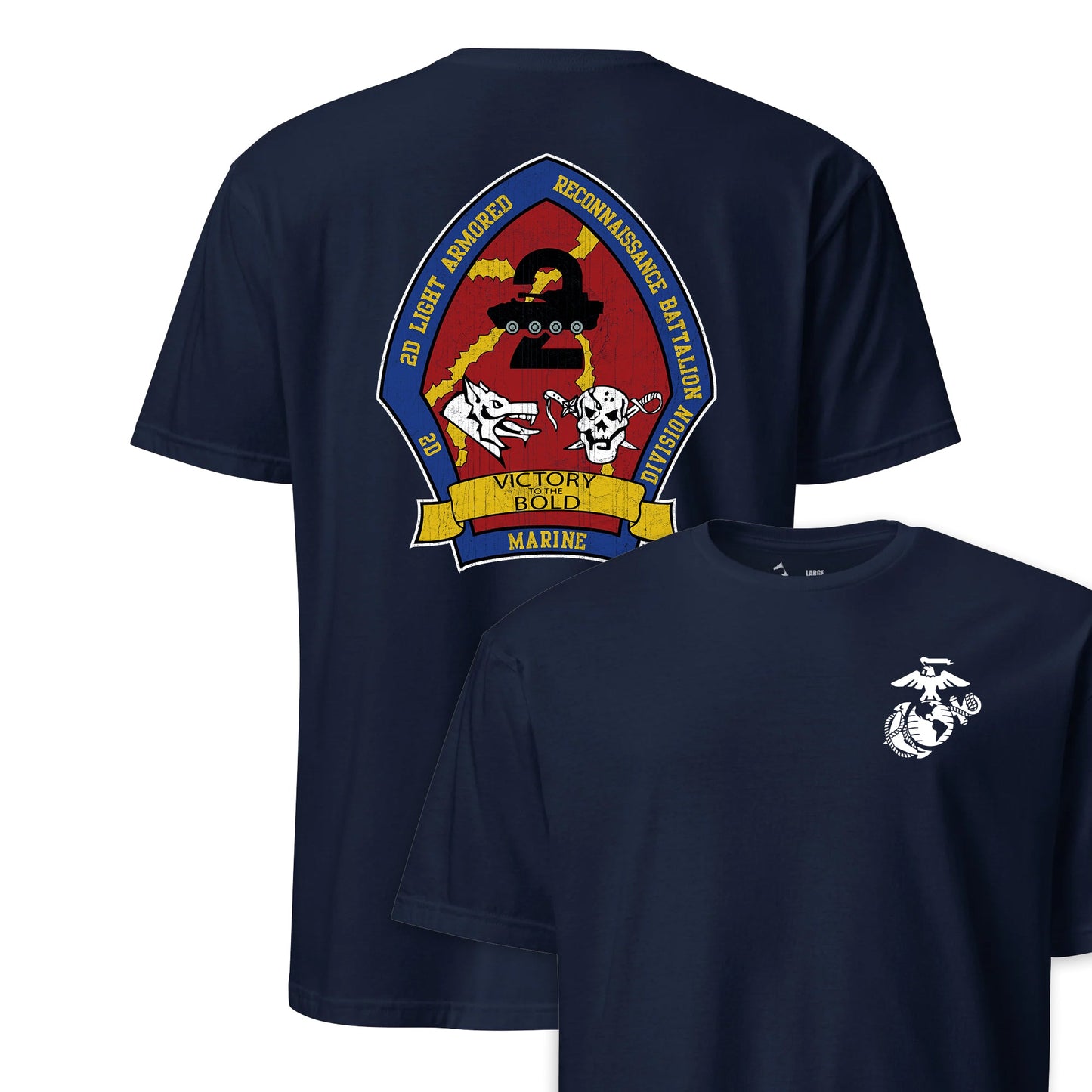2nd Light Armored Reconnaissance Battalion Back Print T-Shirt