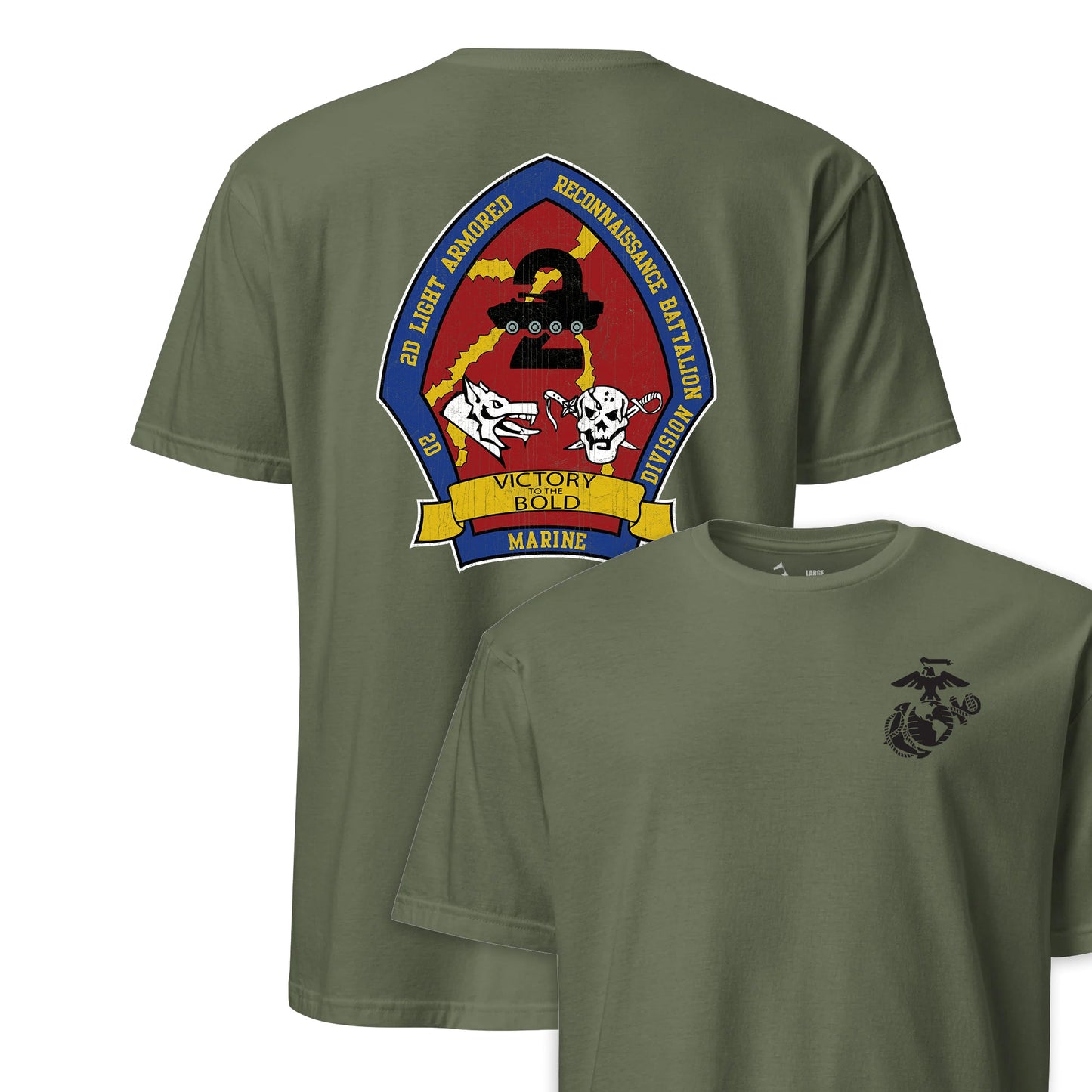 2nd Light Armored Reconnaissance Battalion Back Print T-Shirt