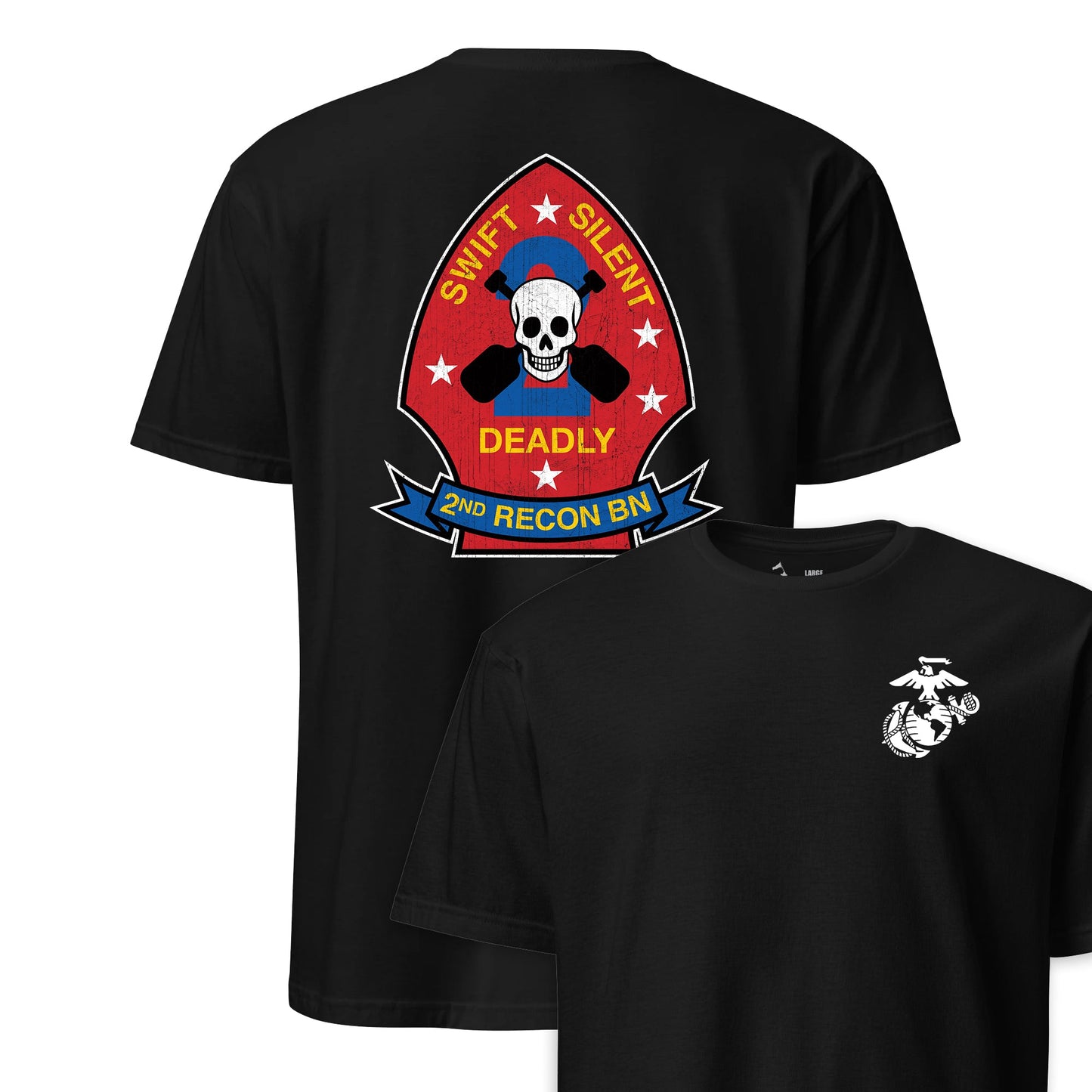 2nd Recon Battalion Back Print T-Shirt