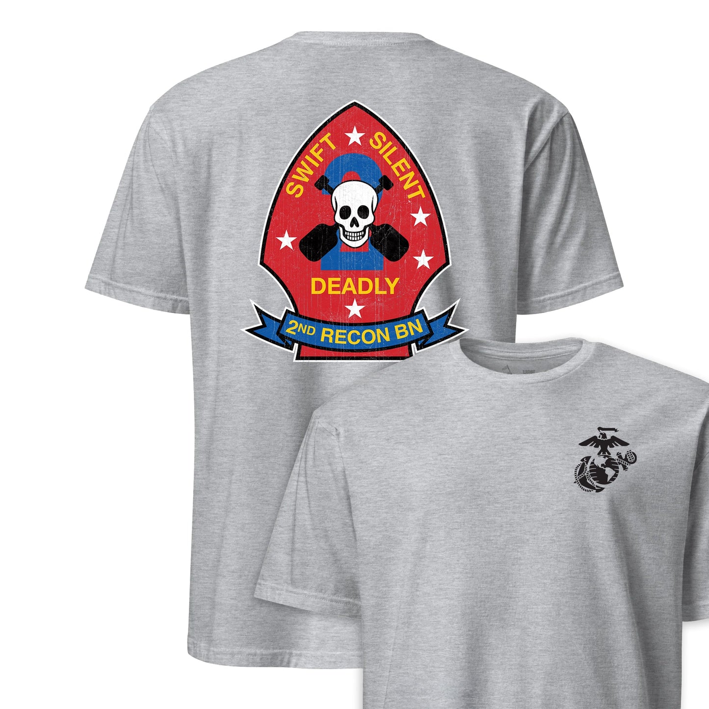 2nd Recon Battalion Back Print T-Shirt