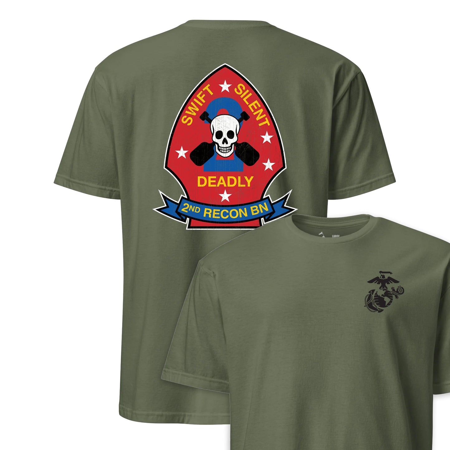 2nd Recon Battalion Back Print T-Shirt