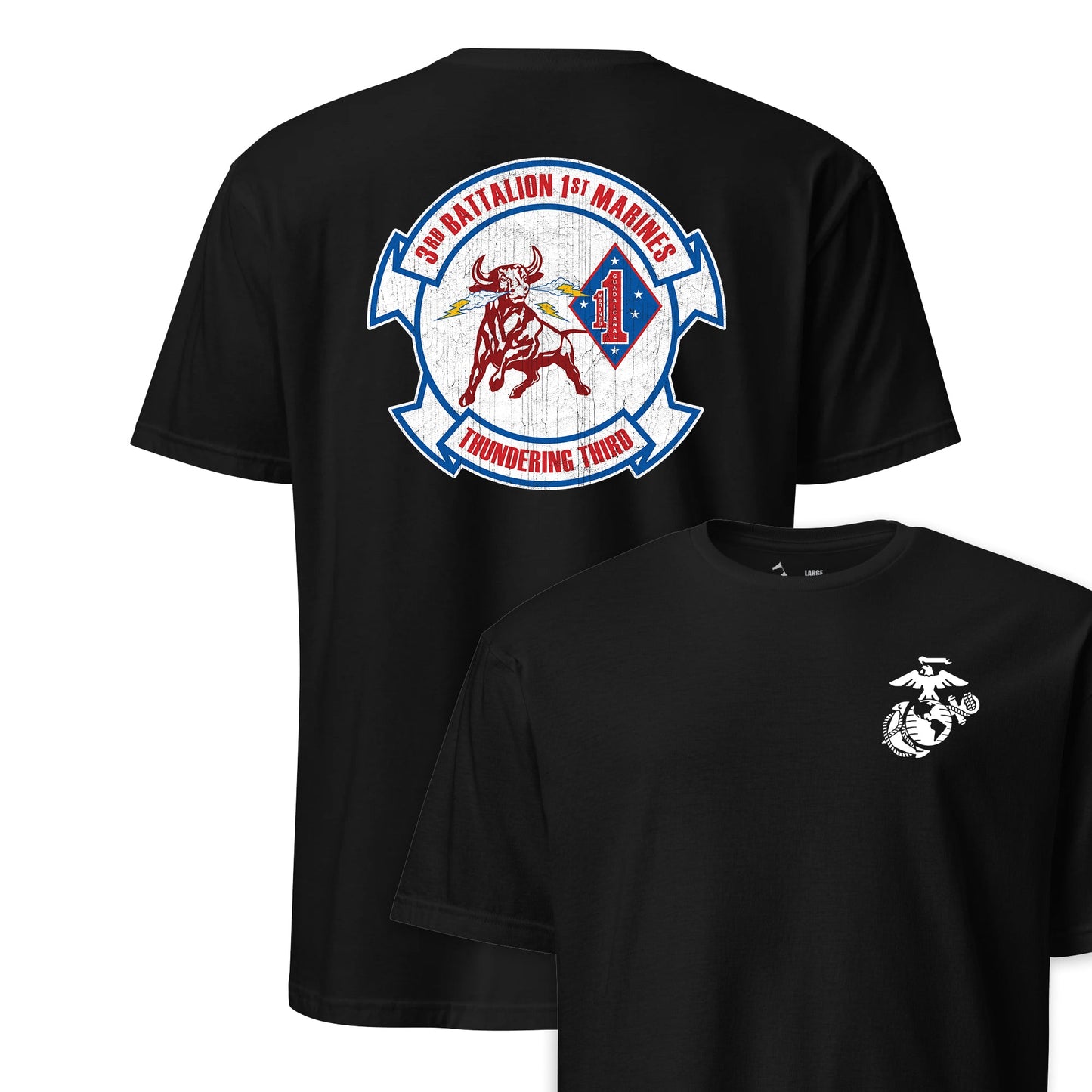 3rd Battalion 1st Marines Back Print T-Shirt