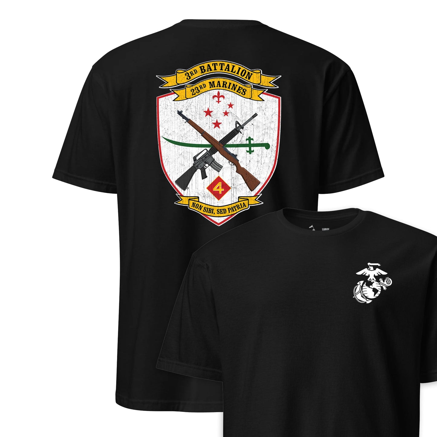 3rd Battalion 23rd Marines Back Print T-Shirt