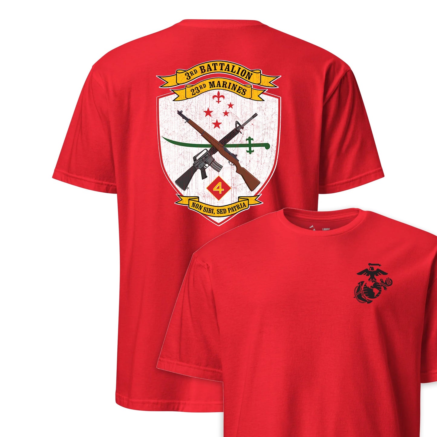 3rd Battalion 23rd Marines Back Print T-Shirt