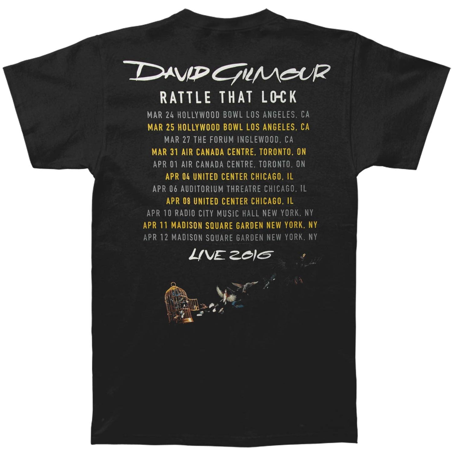 David Gilmour Sepia Photo 2016 Tour T-shirt