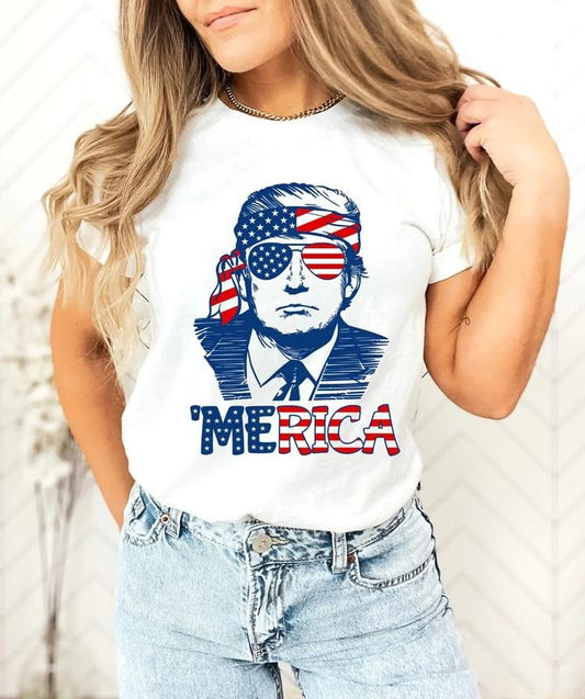 4th of July Shirt,Trump 'Merica Shirt,Trump Shirt,4th of July Shirt,American Shirt,4th of July party,Independence Day,Patriotic tee Top Womenswear