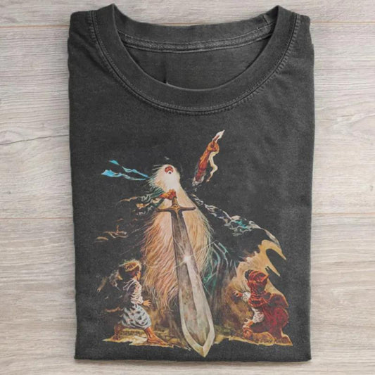 Vintage The Lord of The Rings Graphic Tee - LOTR Shirt - The Hobbits - Men's Top - Menswear Casual Crewneck Shortsleeve Hoodie Wetsuit