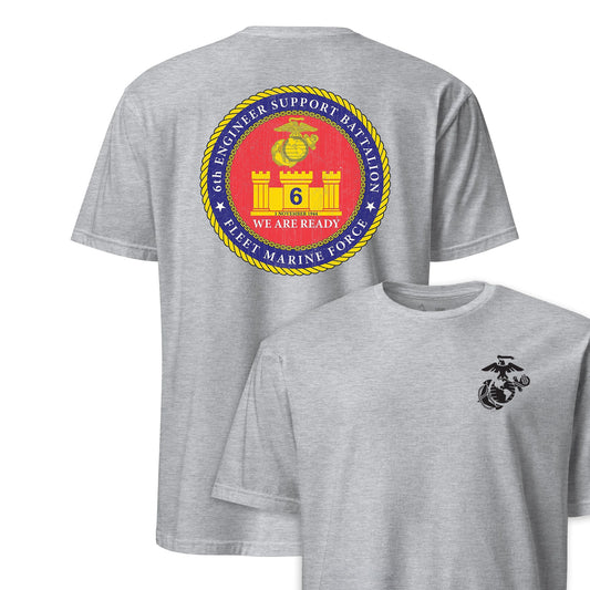 6th Engineer Support Battalion Back Print T-Shirt