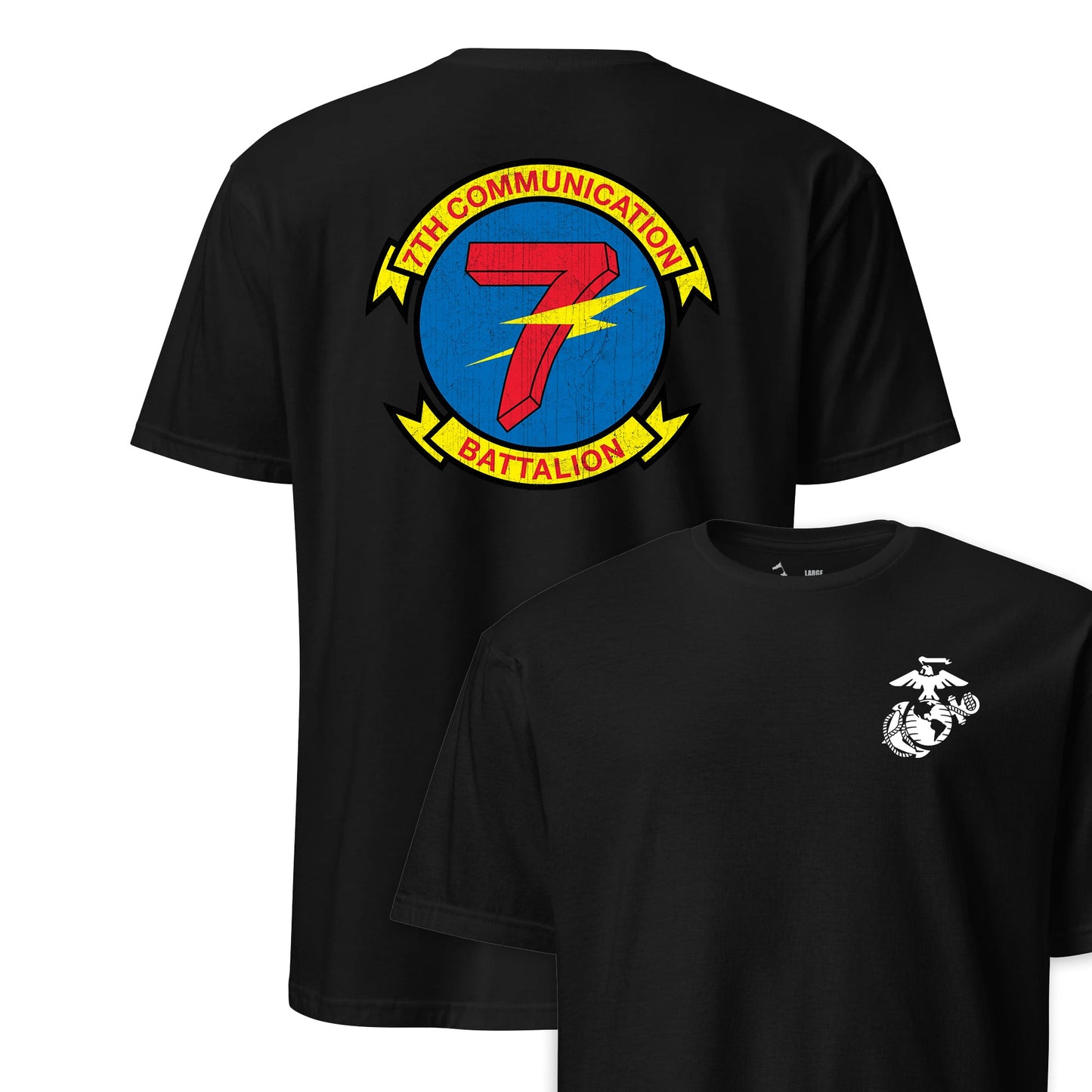 7th Communications Battalion Back Print T-Shirt