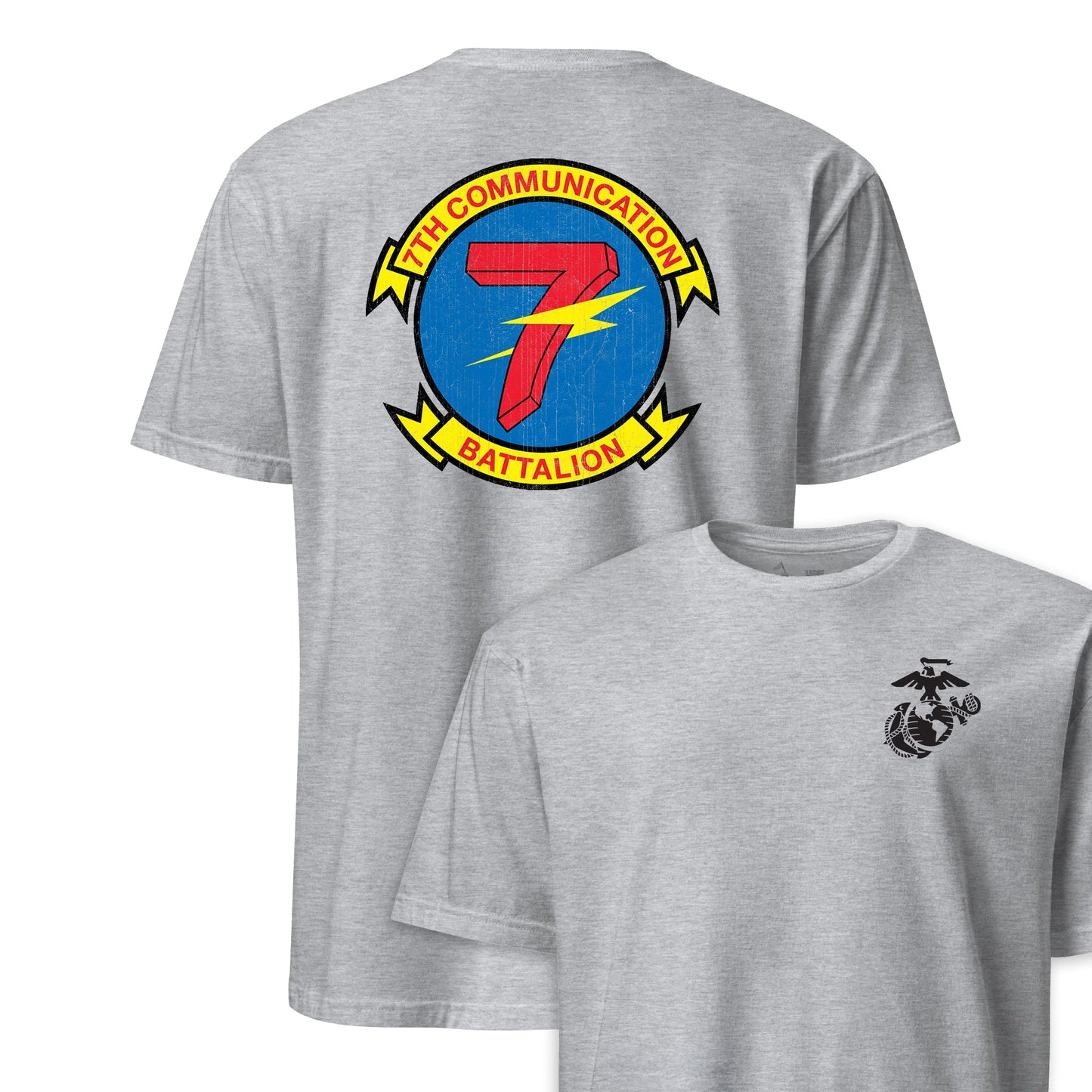 7th Communications Battalion Back Print T-Shirt