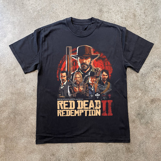 `RED DEAD REDEMPTIONÃ¢â‚¬â„¢ HEAVYWEIGHT BLACK T-SHIRT