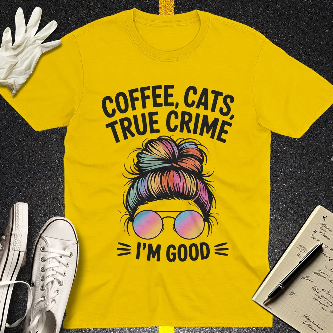 Coffee Cats Crime T-Shirt