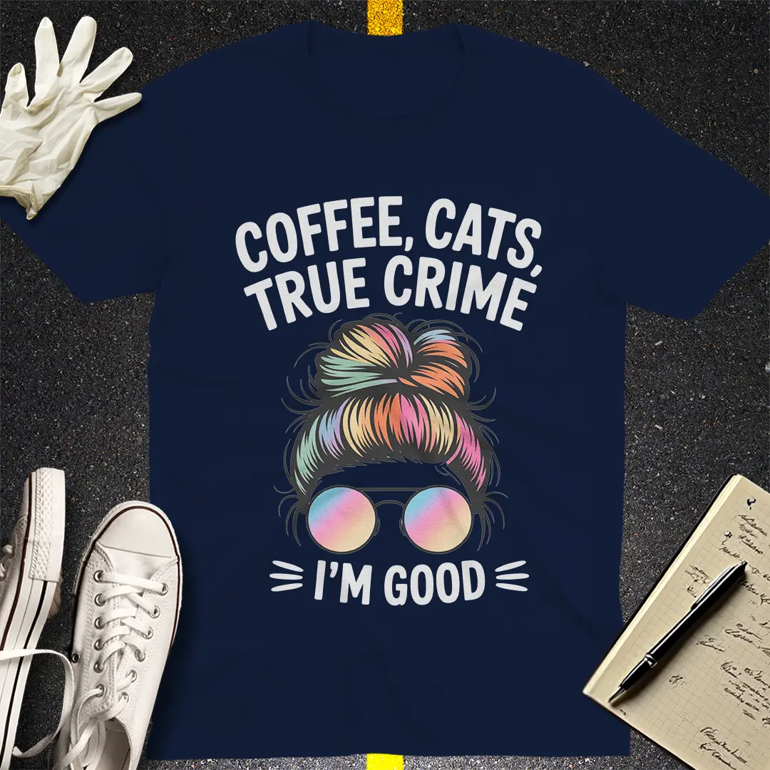 Coffee Cats Crime T-Shirt