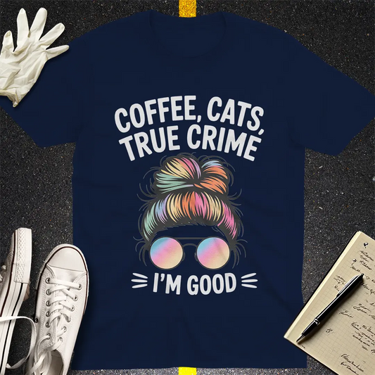 Coffee Cats Crime T-Shirt