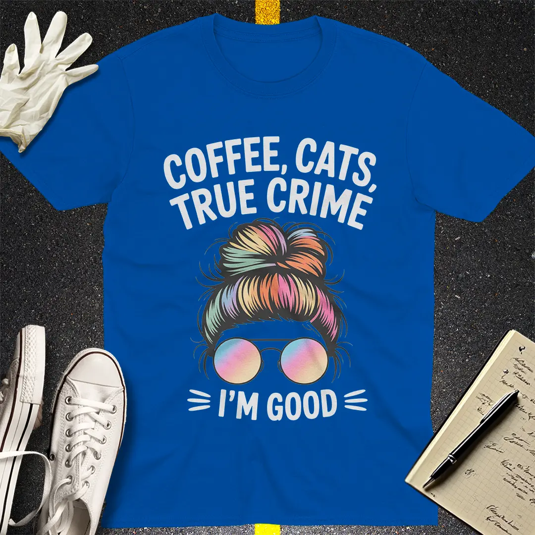 Coffee Cats Crime T-Shirt