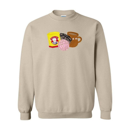 Abuelita Chocolate & Concha Sweet Embroidered Sweater Classic Womenswear