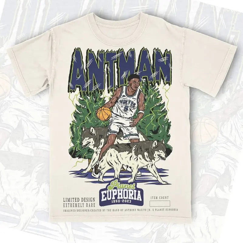 Anth0ny Ed.wards Shirt 90s Vintage Inspirational Basketball Graphic Tee Shirt for Men Women Streetwear