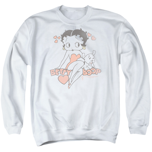 Betty Boop Classic With Pup - Men's Crewneck Sweatshirt