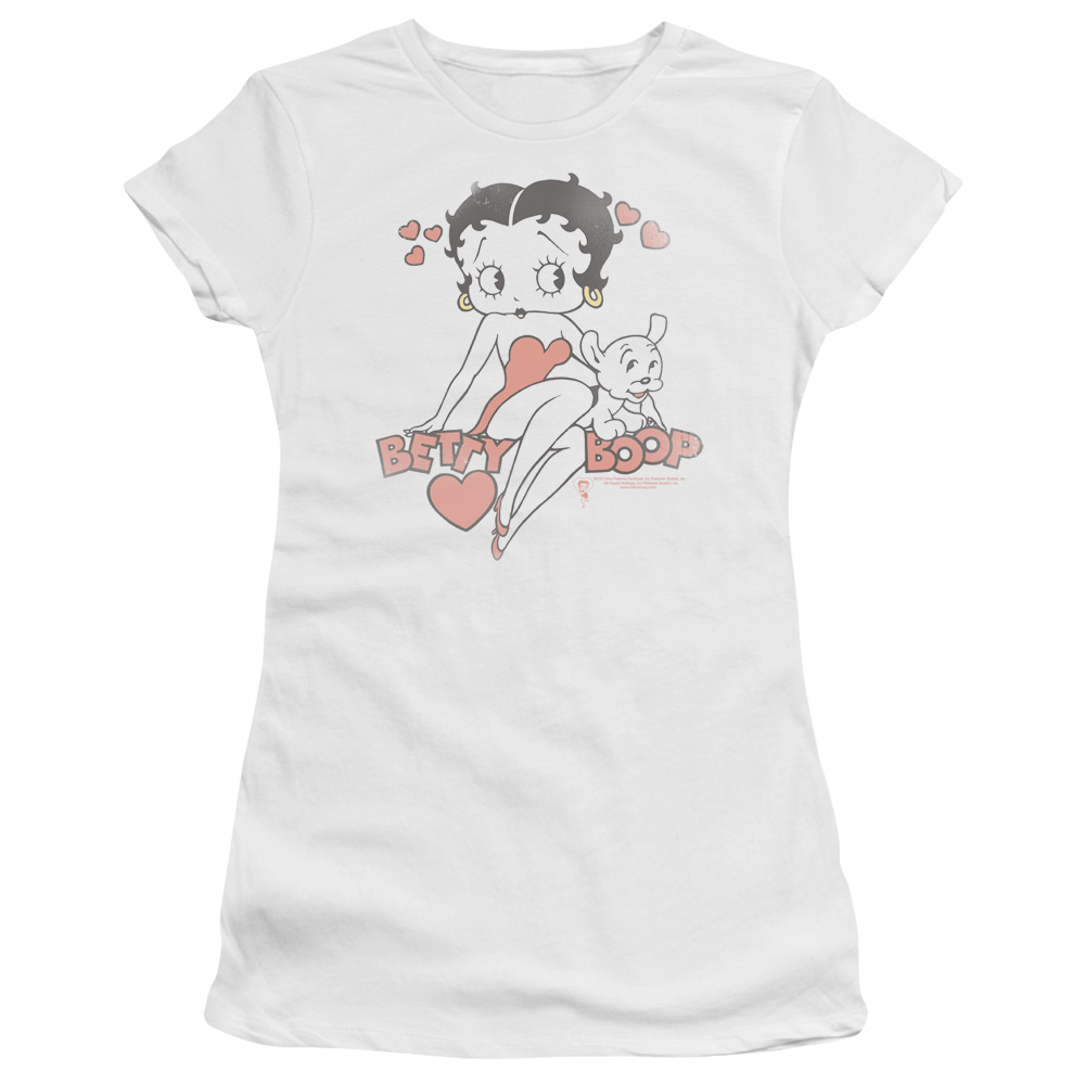 Betty Boop Classic With Pup - Juniors T-Shirt