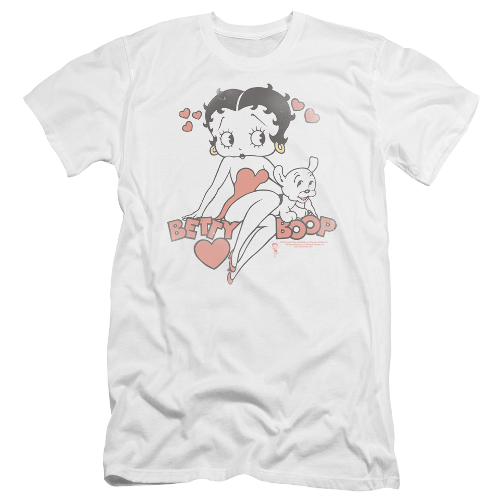 Betty Boop Classic With Pup - Men's Premium Slim Fit T-Shirt