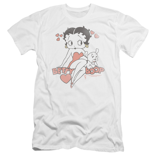 Betty Boop Classic With Pup - Men's Premium Slim Fit T-Shirt