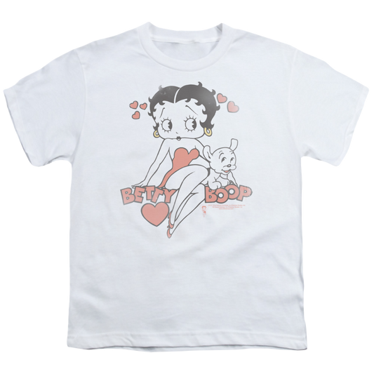 Betty Boop Classic With Pup - Youth T-Shirt