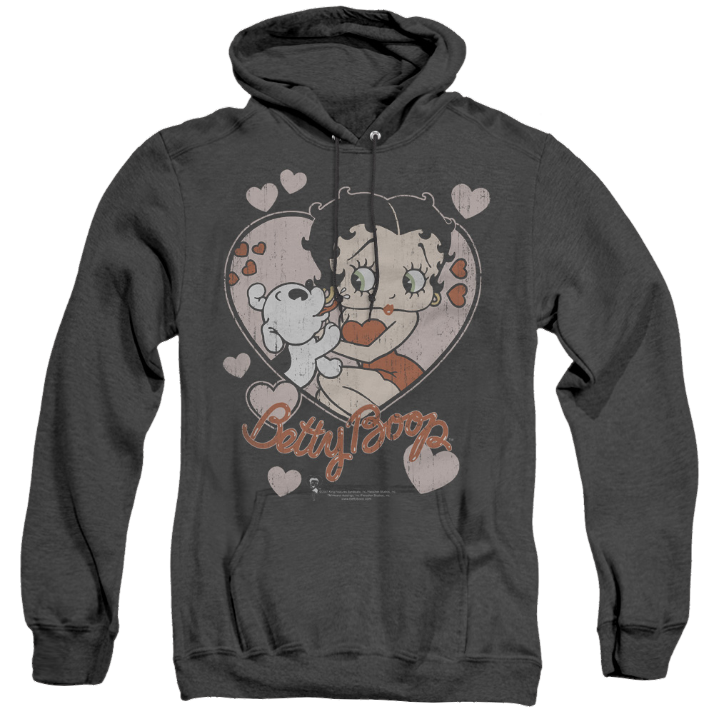 Betty Boop Classic Kiss - Heather Pullover Hoodie