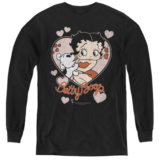 Betty Boop Classic Kiss - Youth Long Sleeve T-Shirt
