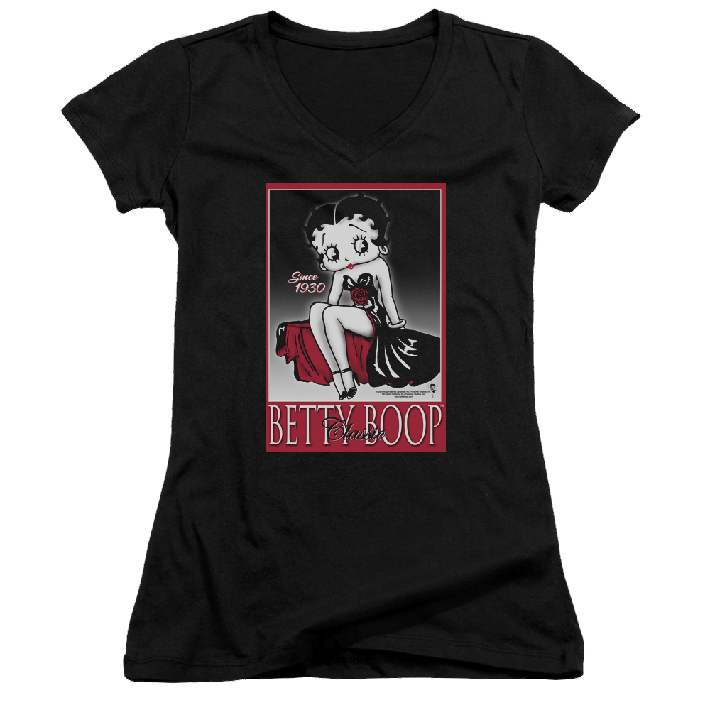 Betty Boop Classic - Juniors V-Neck T-Shirt