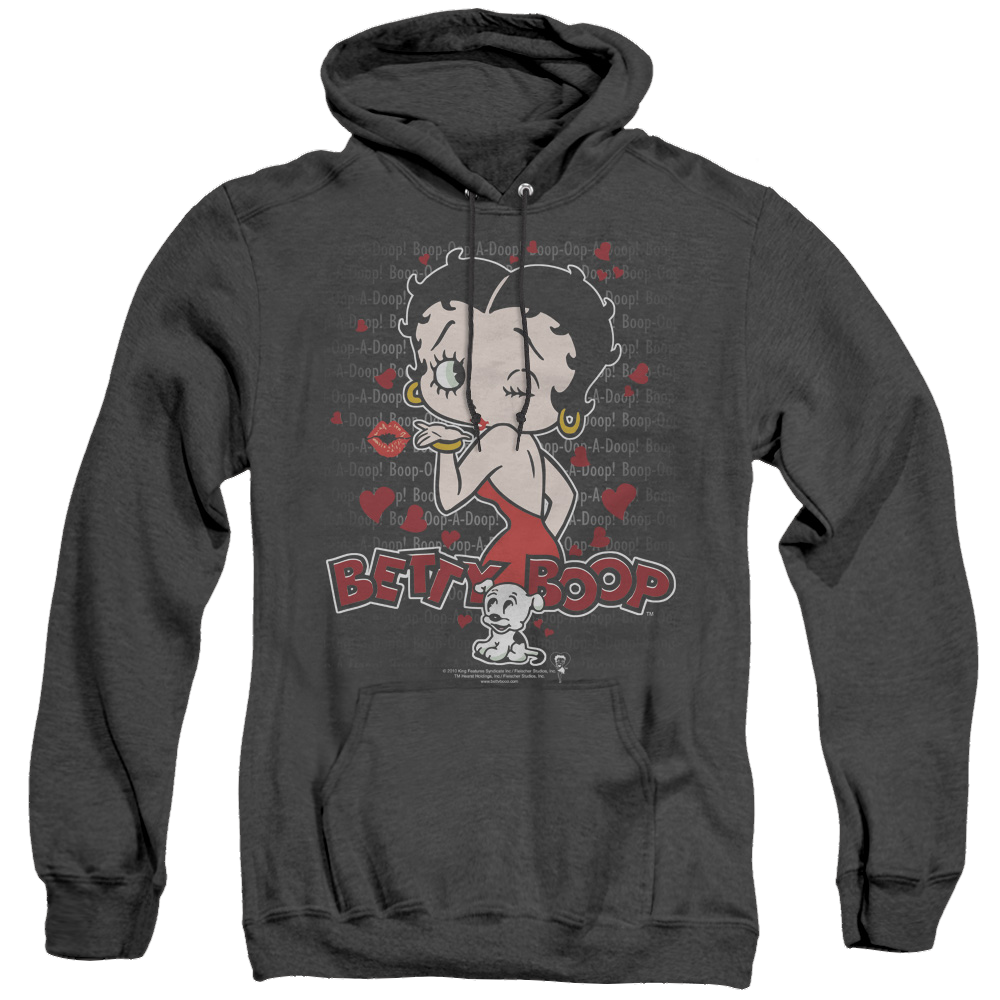 Betty Boop Classic Kiss - Heather Pullover Hoodie Style001