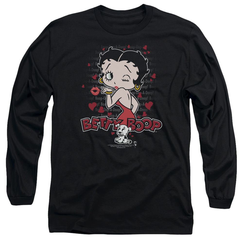 Betty Boop Classic Kiss - Men's Long Sleeve T-Shirt Style001