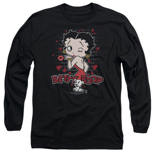 Betty Boop Classic Kiss - Men's Long Sleeve T-Shirt Style001