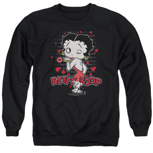 Betty Boop Classic Kiss - Men's Crewneck Sweatshirt Style001