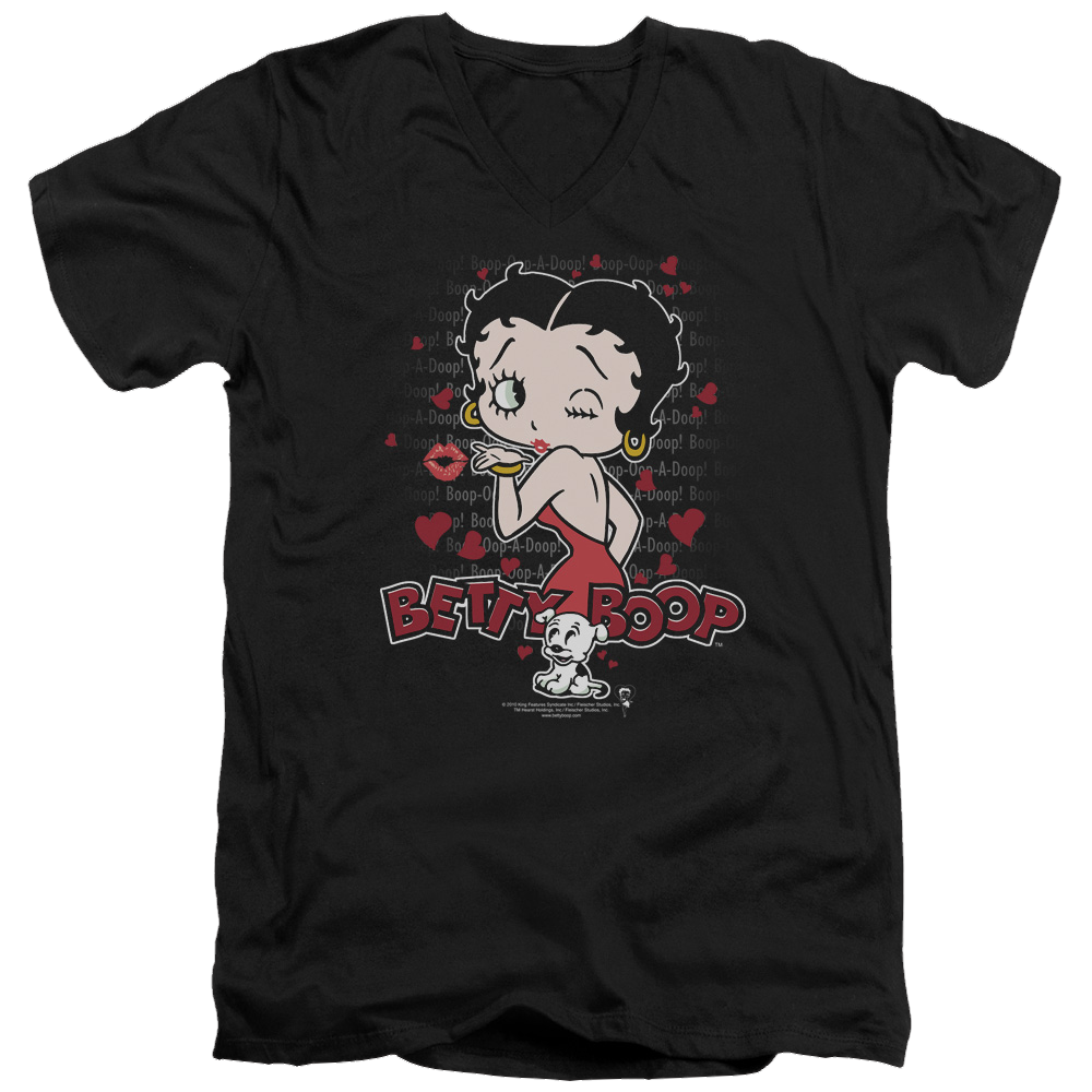 Betty Boop Classic Kiss - Men's V-Neck T-Shirt Style001