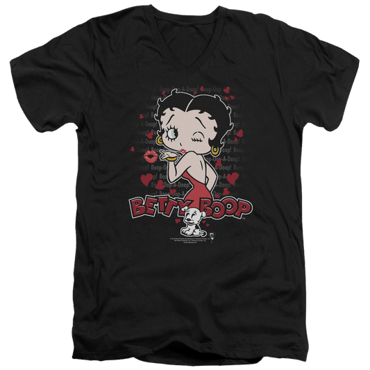 Betty Boop Classic Kiss - Men's V-Neck T-Shirt Style001